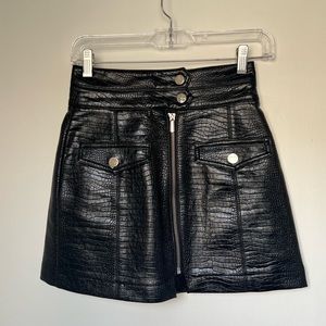 Topshop Faux Leather Black Skirt SZ 0